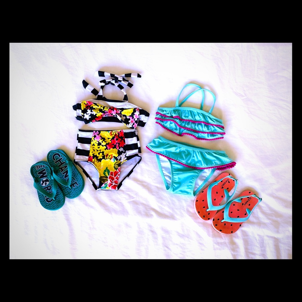 SET OF 2 - Toddler Bikinis & Flip Flops